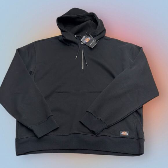 Dickies Men's XL Black 1/4 Zip Hoodie Sweatshirt - Picture 1 of 5